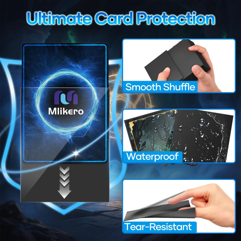 Mlikero 1000 Counts Black Card Sleeves, Matte Card Sleeve Deck Card Protectors, Trading Card Sleeves Fit for MTG, TCG and Sports Cards - Image 4