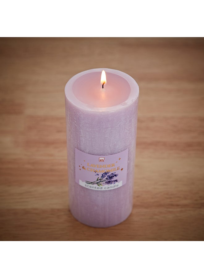 Home Box Qara Lavender Chamomile Pillar Candle 6.8 x 15 x 6.8 cm - Image 3