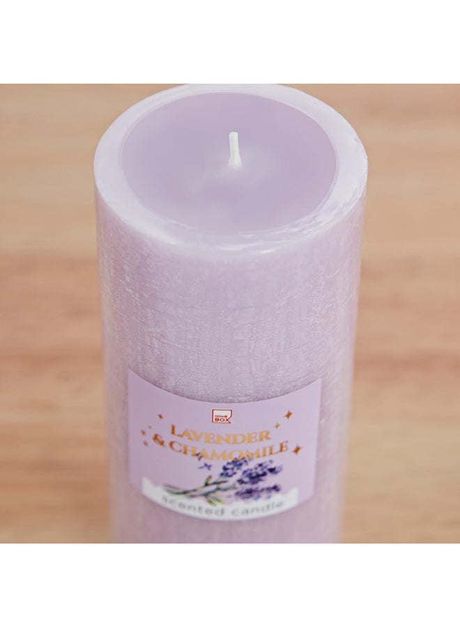 Home Box Qara Lavender Chamomile Pillar Candle 6.8 x 15 x 6.8 cm - Image 4