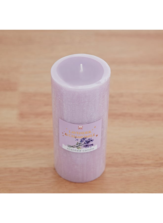 Home Box Qara Lavender Chamomile Pillar Candle 6.8 x 15 x 6.8 cm - Image 2
