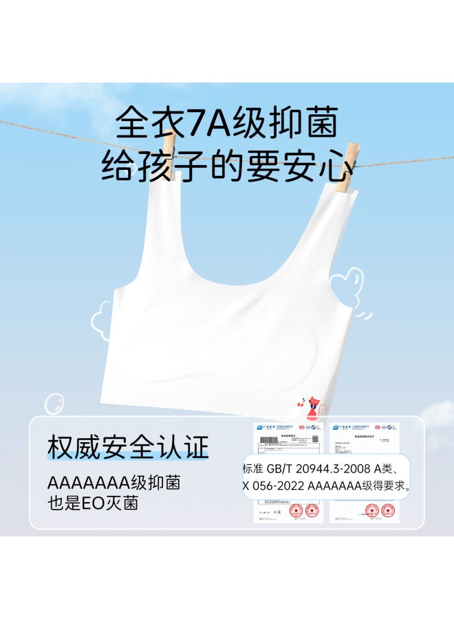 Badigao Disposable Underwear Bra For Girls, Silk-like Seamless Sterilized Children's Military Training And Travel Essential, Daily Disposable Vest For Middle And High School Students