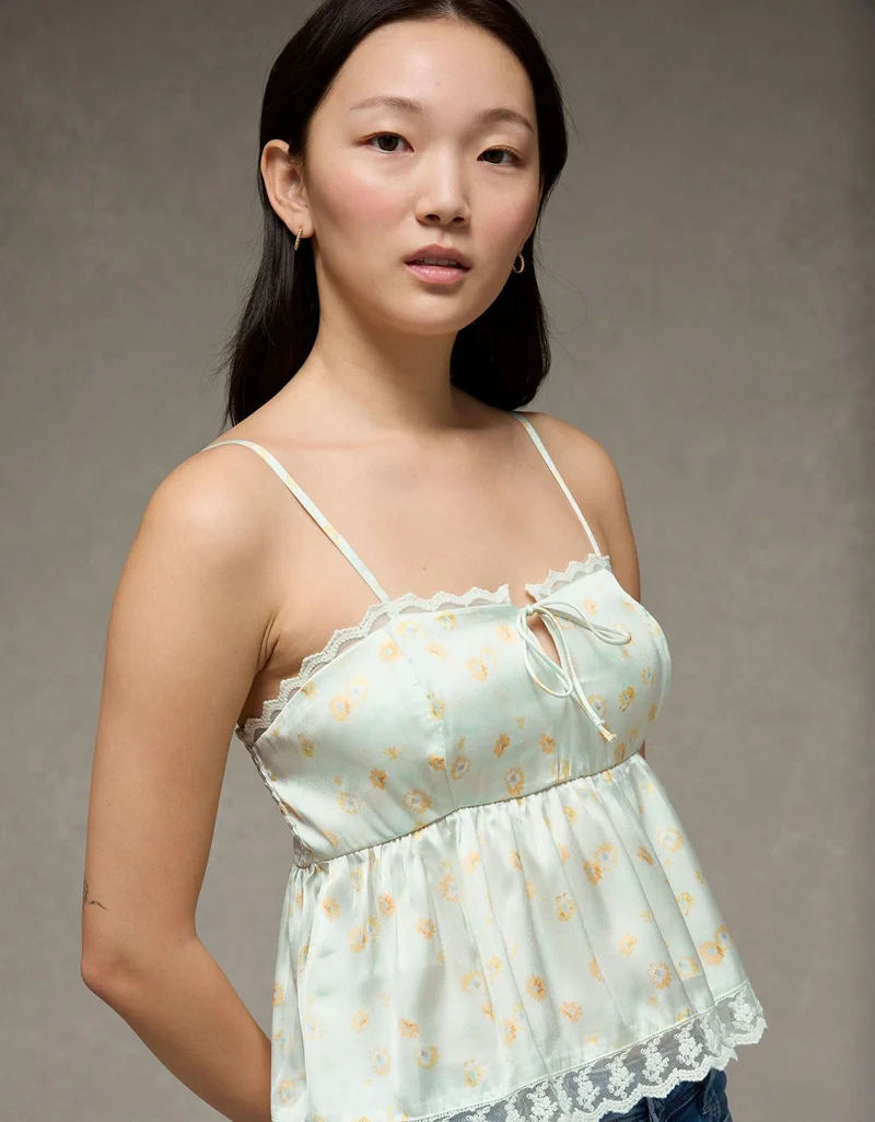 American Eagle  AE Tiered Ruffle Tank Top for Women | Best Price UAE