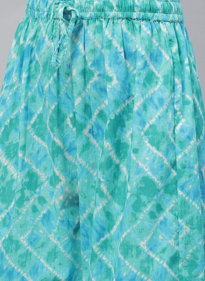 Indibelle Floral Printed V Neck Regular Pure Cotton Straight Kurta with Trousers - Image 3
