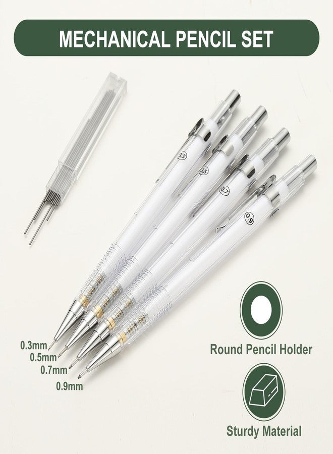 PATIKIL 3Pcs Mechanical Pencil 0.9mm, Lead Pencils Mechanical Holder Broad Point Automatic Plastic Holder with Eraser for Drawing Art Sketching Woodworking, White - Image 5