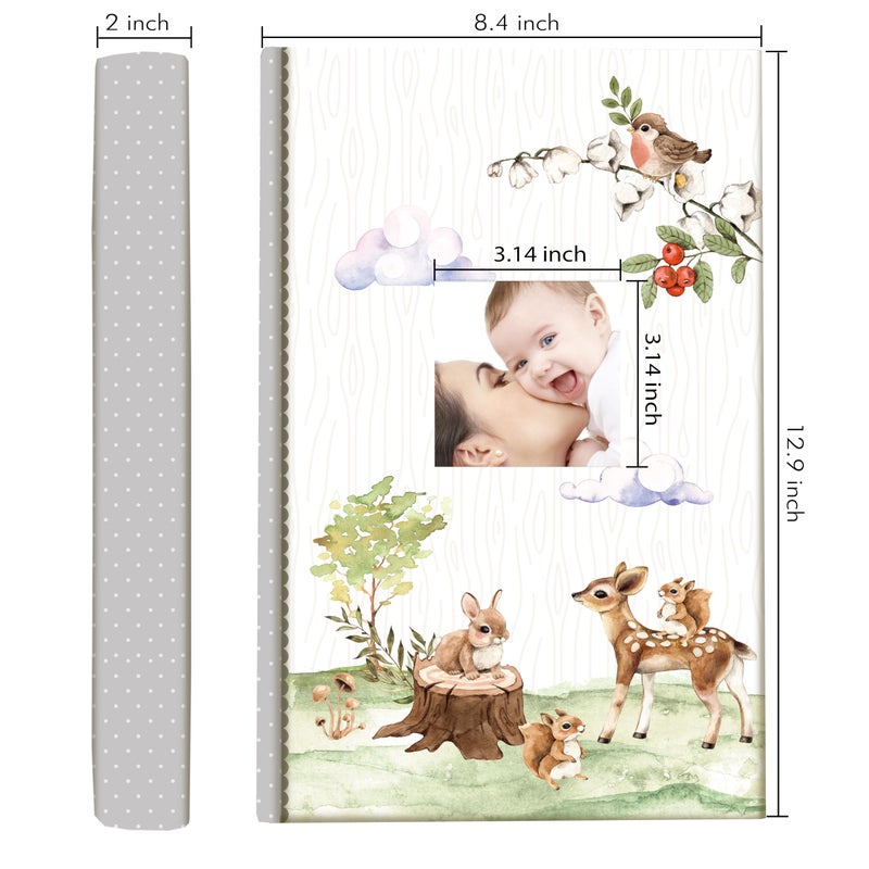 Holoary Baby Photo Album 4â€ x 6â€ 300 Photos, Newborn Baby Keepsake Gifts for Baby Boy/Girl and New Parents, Woodland Animals Design Baby Photo Albums - Image 2