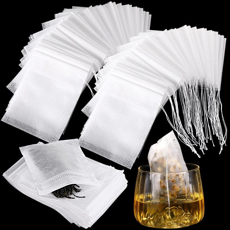 Remerry 1000 Pcs Disposable Tea Bags Bulk for Loose Leaf Tea Drawstring Empty Coffee Sachets Filter Infuser Strainers for Coffee Spice Christmas Herbs Gift(2 x 2.76 inches) - Image 1