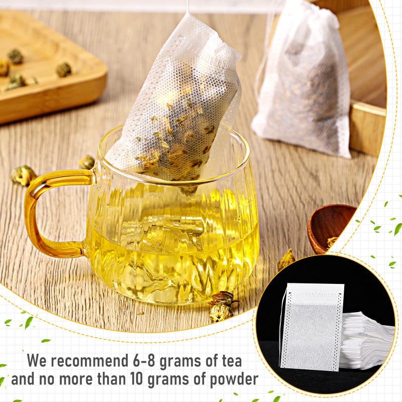 Remerry 1000 Pcs Disposable Tea Bags Bulk for Loose Leaf Tea Drawstring Empty Coffee Sachets Filter Infuser Strainers for Coffee Spice Christmas Herbs Gift(2 x 2.76 inches) - Image 5