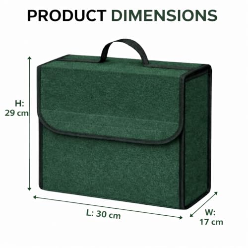 JVCV® Car Trunk Boot Organizer, Car Storage and Organizer Anti Slip Car Accessories Organizer for Car, Suv, Sedan, Truck, Minivan Anti Slip Bottom (Small - Green) - Image 2
