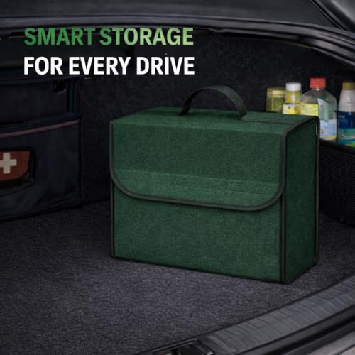 JVCV® Car Trunk Boot Organizer, Car Storage and Organizer Anti Slip Car Accessories Organizer for Car, Suv, Sedan, Truck, Minivan Anti Slip Bottom (Small - Green) - Image 5