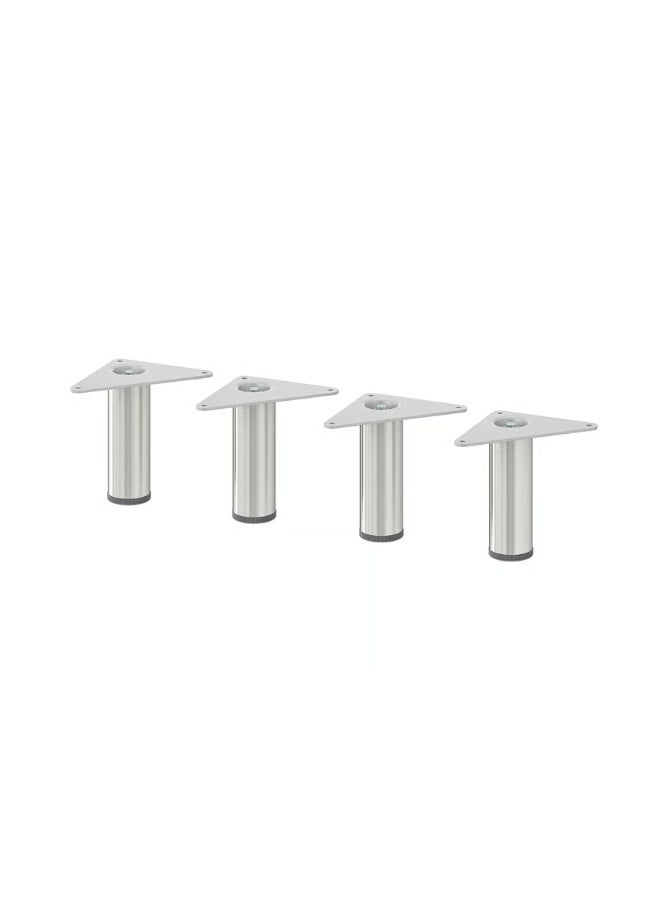 Metal Furniture Leg – Silver Colour, 10 cm | Strong Steel Support Leg for Cabinets, Sofas, Tables & TV Units 4/packs - Image 1