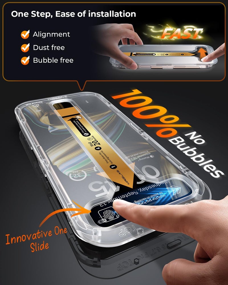 MRGLAS 4-Pack TOP 9H+ Glass for iPhone 16 Pro Privacy Screen Protector [Auto Alignment Kit] [10X Military Protection, 100% Anti Spy] UNBREAK Tempered Glass 6.3 inch Longest Durable Case-Friendly - Image 2