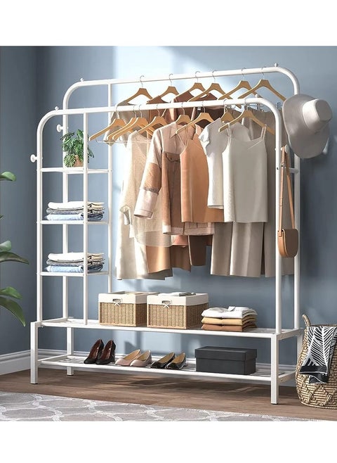 Heavy Duty Clothes Rail Home Shop Garment Hanging Display Stand Rack On Wheels