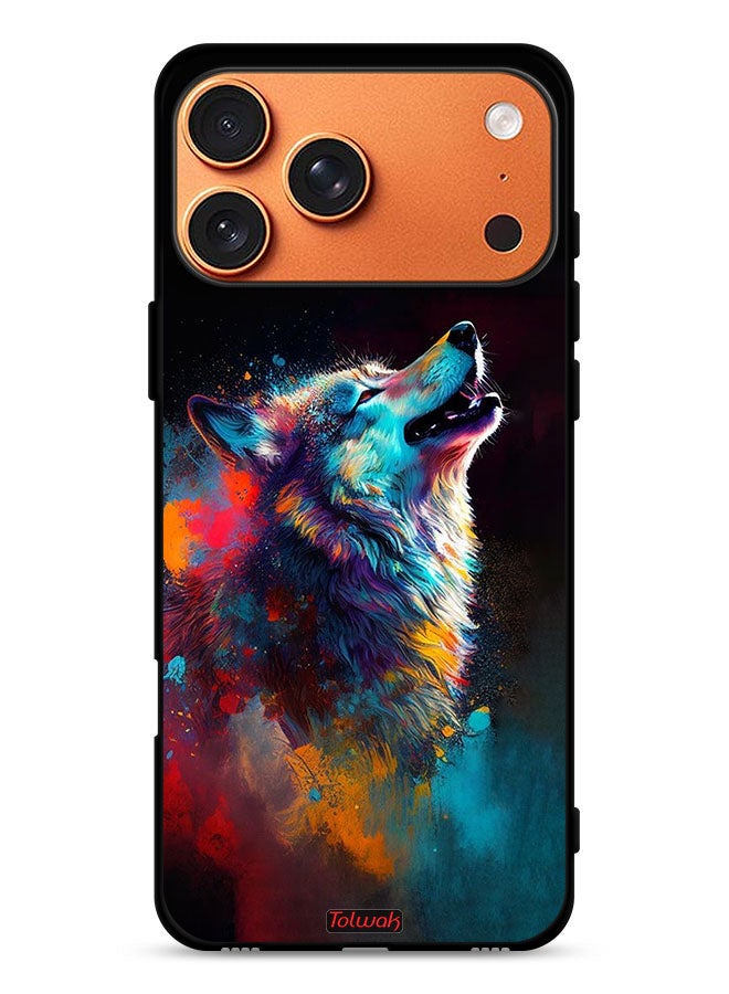 Tolwak Apple iPhone 17 Pro Max Protective Case Cover Wolf Colorful Art - Image 1