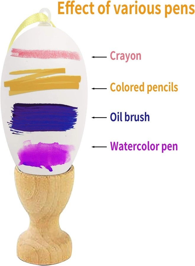 DIYASY Easter White Fake Eggs,30 Pcs Plastic Egg with Ribbon for Kids Craft Making and Easter Tree Ornaments - Image 5