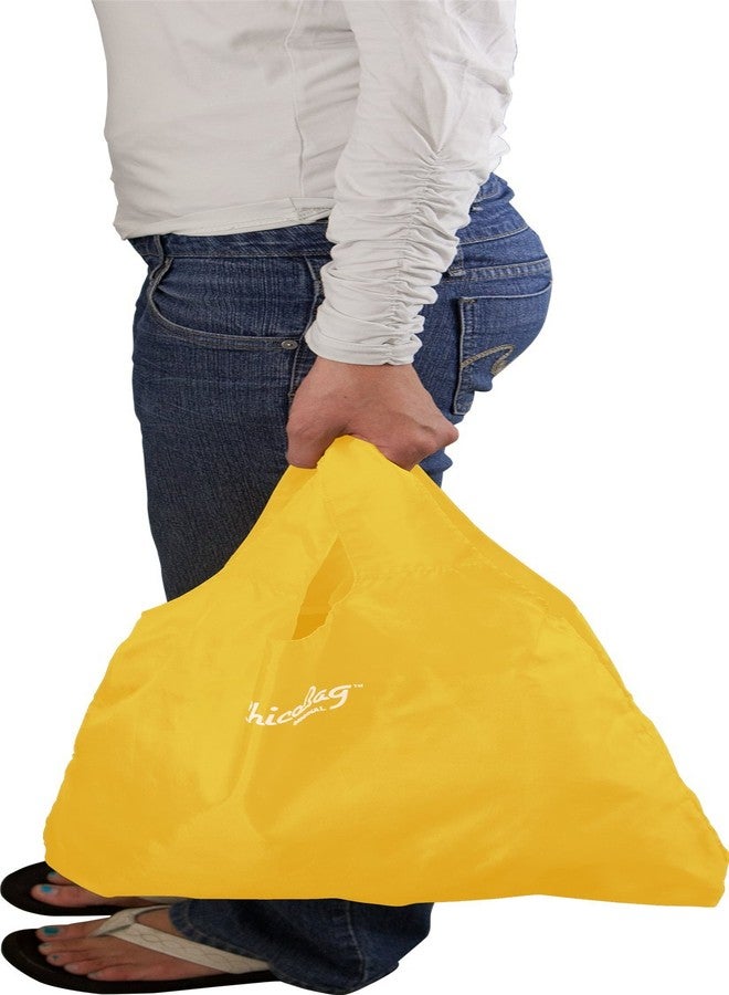 ChicoBag Original Compact Reusable Grocery Bag w/Attached Pouch and Carabiner Clip | Perfect for Shopping, Travel, Organization | Eco-Conscious Packable Tote | Buttercup (Pack of 1) - Image 4