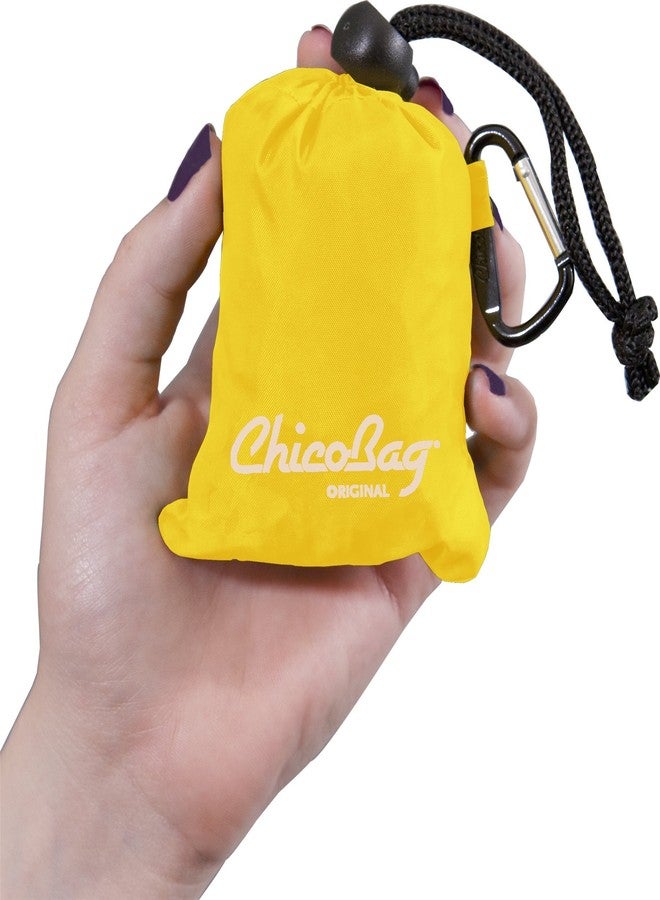 ChicoBag Original Compact Reusable Grocery Bag w/Attached Pouch and Carabiner Clip | Perfect for Shopping, Travel, Organization | Eco-Conscious Packable Tote | Buttercup (Pack of 1) - Image 2