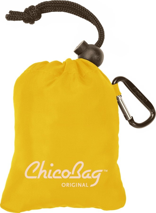 ChicoBag Original Compact Reusable Grocery Bag w/Attached Pouch and Carabiner Clip | Perfect for Shopping, Travel, Organization | Eco-Conscious Packable Tote | Buttercup (Pack of 1) - Image 3