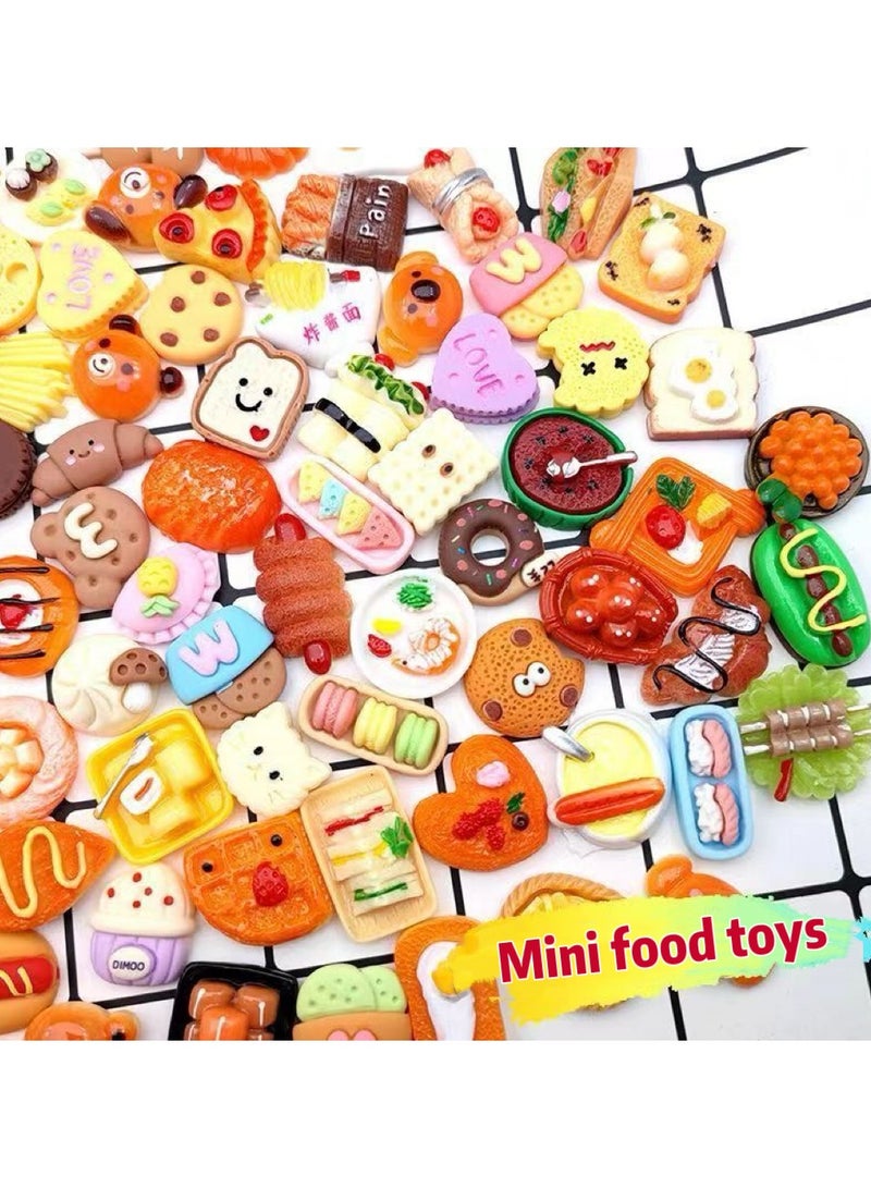 100 Pieces Miniature Food  Pretend Play Kitchen Game Party Toys Dollhouse(Radom style) - Image 2