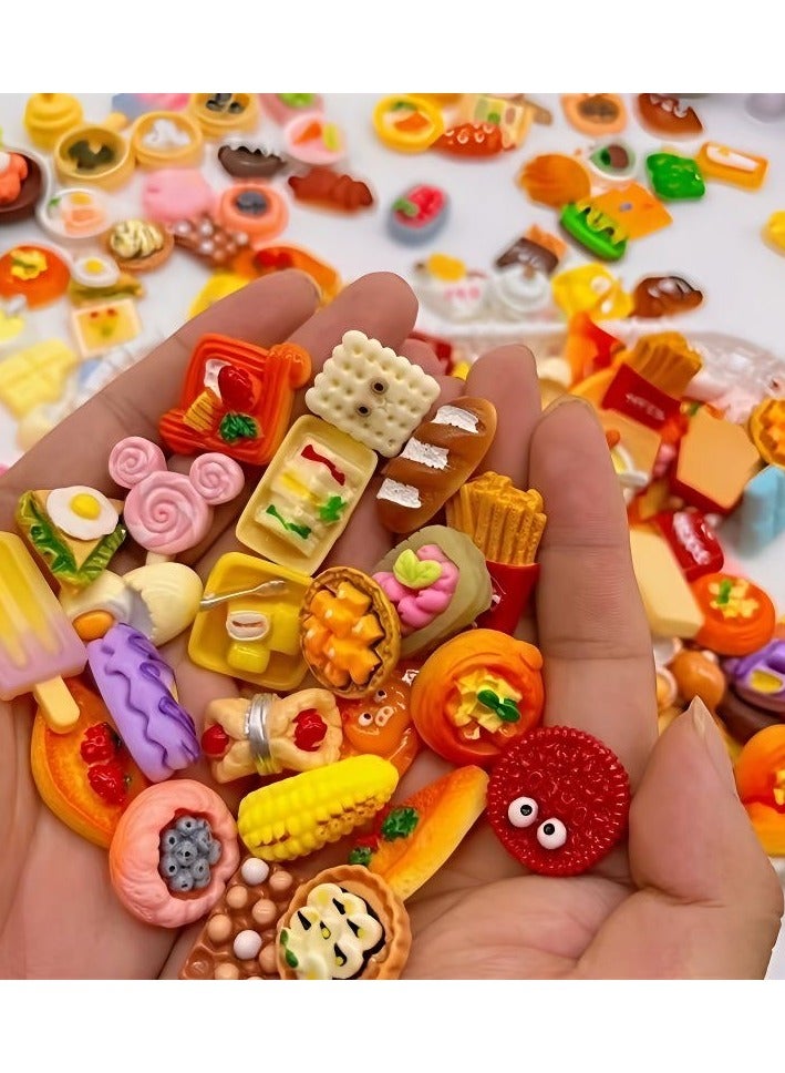 100 Pieces Miniature Food  Pretend Play Kitchen Game Party Toys Dollhouse(Radom style) - Image 3