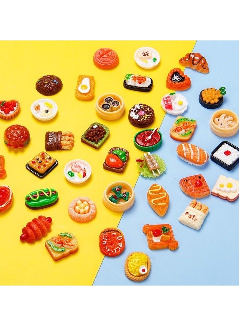 100 Pieces Miniature Food  Pretend Play Kitchen Game Party Toys Dollhouse(Radom style) - Image 4