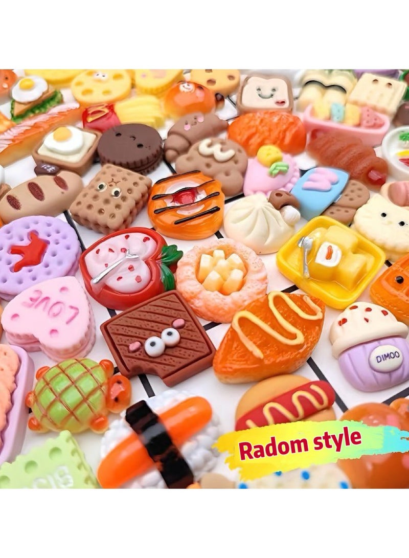 100 Pieces Miniature Food  Pretend Play Kitchen Game Party Toys Dollhouse(Radom style) - Image 5