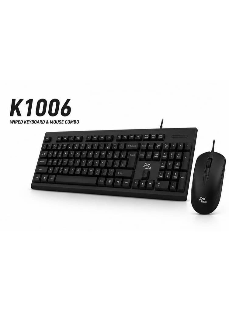 Next K1006 Wired Mechanical Feel Keyboard & Mouse Combo Set - Image 1