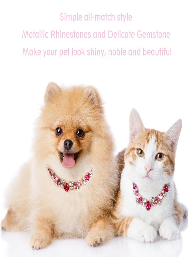 HOWWFALY Dog Collar and Cat Collar Gold Chain Necklace Stainless Steel Adjustable Pink Diamonds Collar with Cute Pet Paw for Small Medium Pets Cats Dogs Kitten Puppy(Pink, S) - Image 4