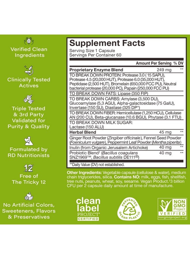 HUM Flatter Me Digestive Enzymes with Probiotics & Prebiotics - Fast-Acting Bloat Relief, Digestive Health and Regularity, Vegan Formula 60 Servings - Image 5