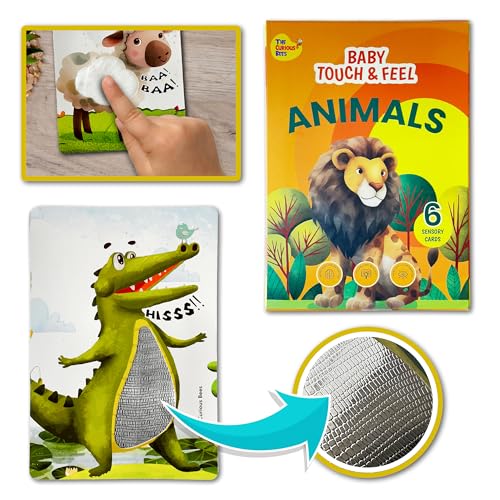 The Curious Bees - Animals Touch & Feel Textured Sensory Cards | 12 Animals & 6 Textures to Enhance Sensory, Cognitive, Spatial & Hand Eye Co-Ordination in Kids - Image 2