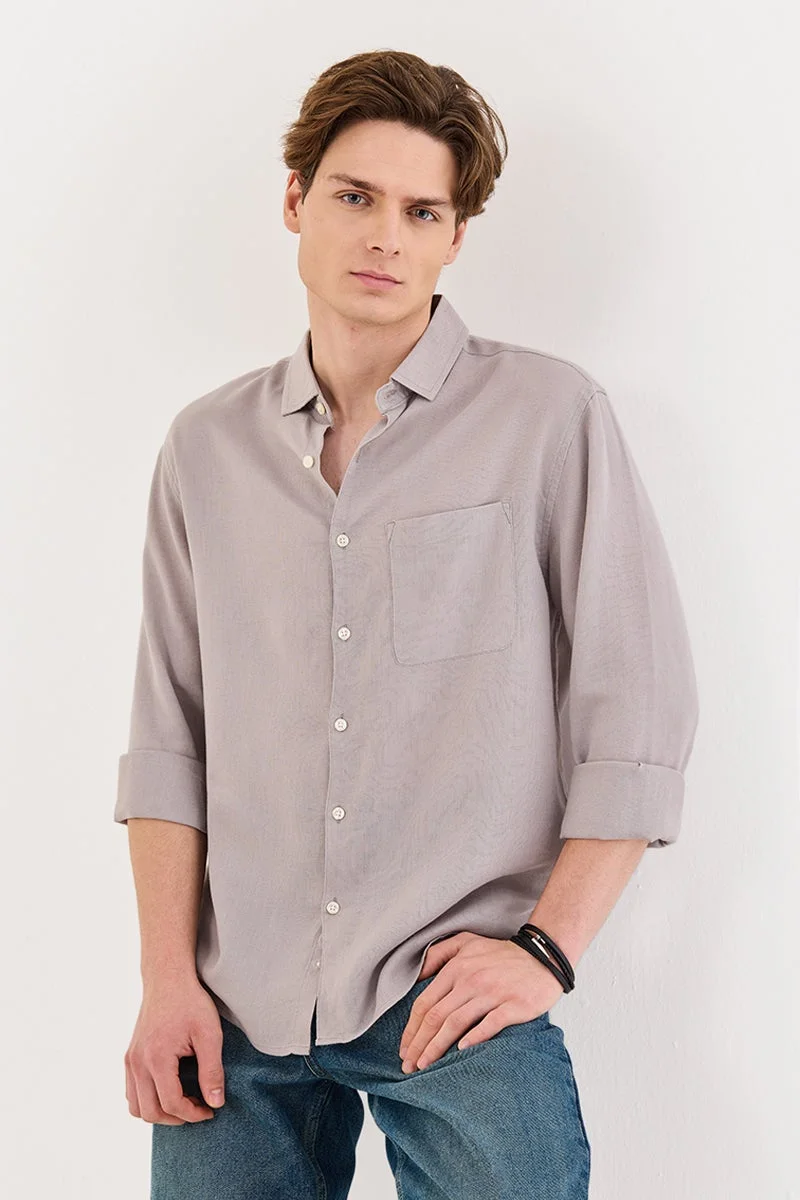 سنيتش قميص بقصة عادية من مزيج الكتان