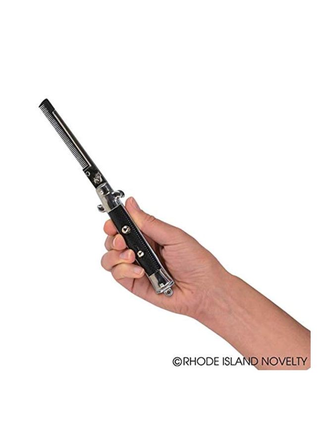 Rhode Island Novelty 9 Inch Stainless Steel Switch-Blade Combs Pack of 2 - Image 4