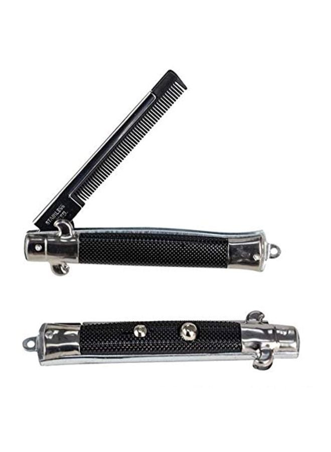 Rhode Island Novelty 9 Inch Stainless Steel Switch-Blade Combs Pack of 2 - Image 1