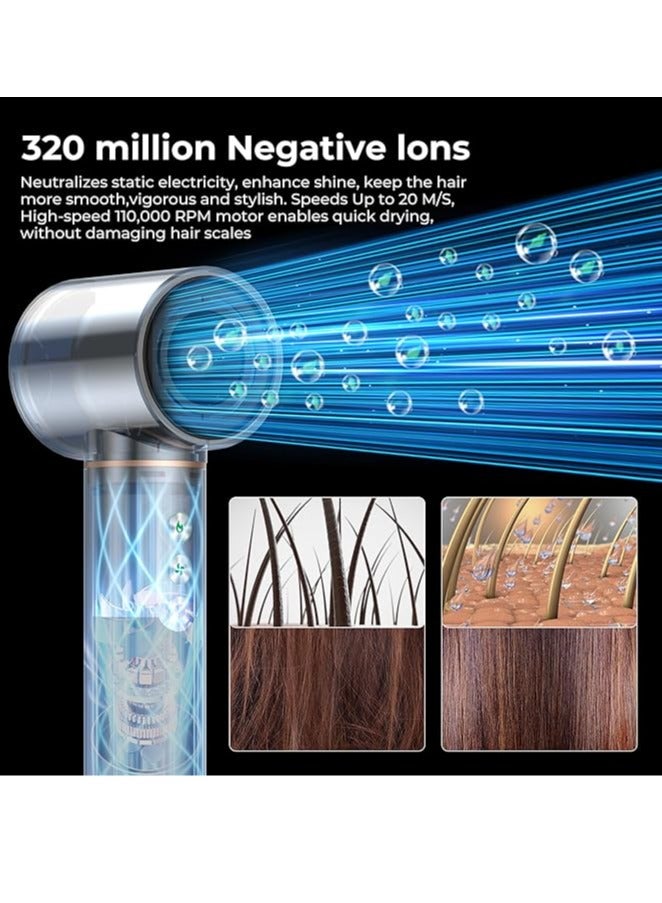 general 5 in 1 Hair Dryer Brush 110000RPM 20m/s Airflow High-Speed Hot Air Brush,0.75LB Aluminum Mini Lightweight Design320 Million Negative Ionic Blow Dryer Brush Hair Styler Curling Iron,Thermal Brush Set - Image 5