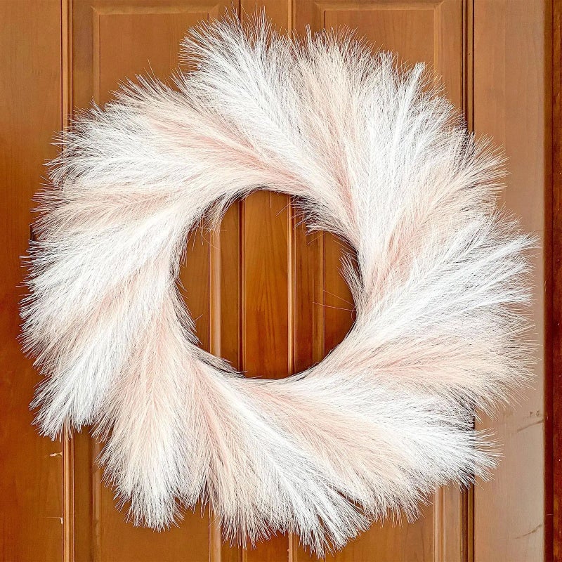 Bluejw D340 Natural Artificial Reed Grass Garland - Dried Pampas Grass Wreath for Christmas Harvest Season Decor - Image 3