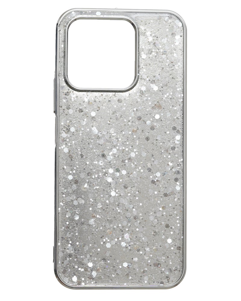 Glitter Plastic Mobile Phone Case With Cute Design for Honor X8b - Silver - Image 1
