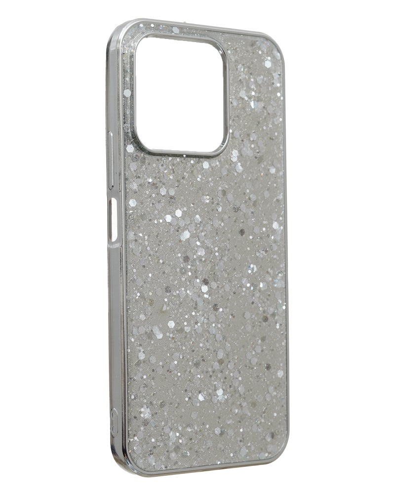 Glitter Plastic Mobile Phone Case With Cute Design for Honor X8b - Silver - Image 2