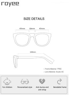 Royee Kids Anti Blue Light Glasses,Children Anti Eyestrain Computer Glasses, Gaming Eyewear UV400 Protection and Super Light TPEE Frame for Boys Girls and  Age 3-12（Blue/Yellow）  - Image 4