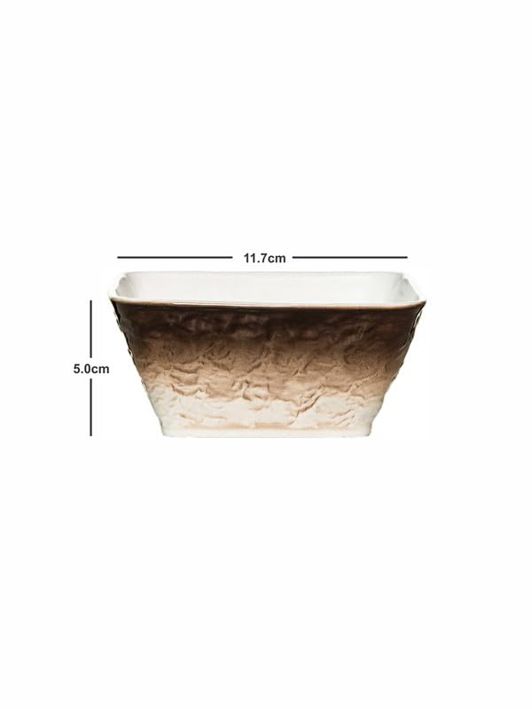 White gold Porcelain Bowl Set of 6pcs WG1706BROWN - Image 4