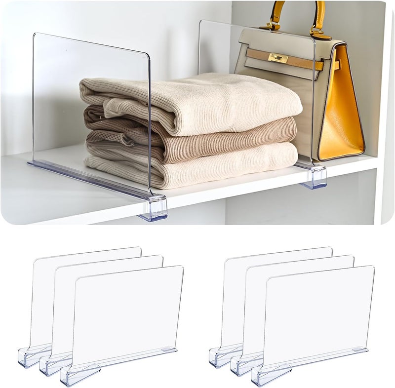 Uni HIMO Shelf Dividers，Vertical Purse Organizer for Closet，Thickened and Sturdy Shelf Organizer for Sweater, Shirts, Handbags,8" Tall x 11" (6 Pcs) - Image 1