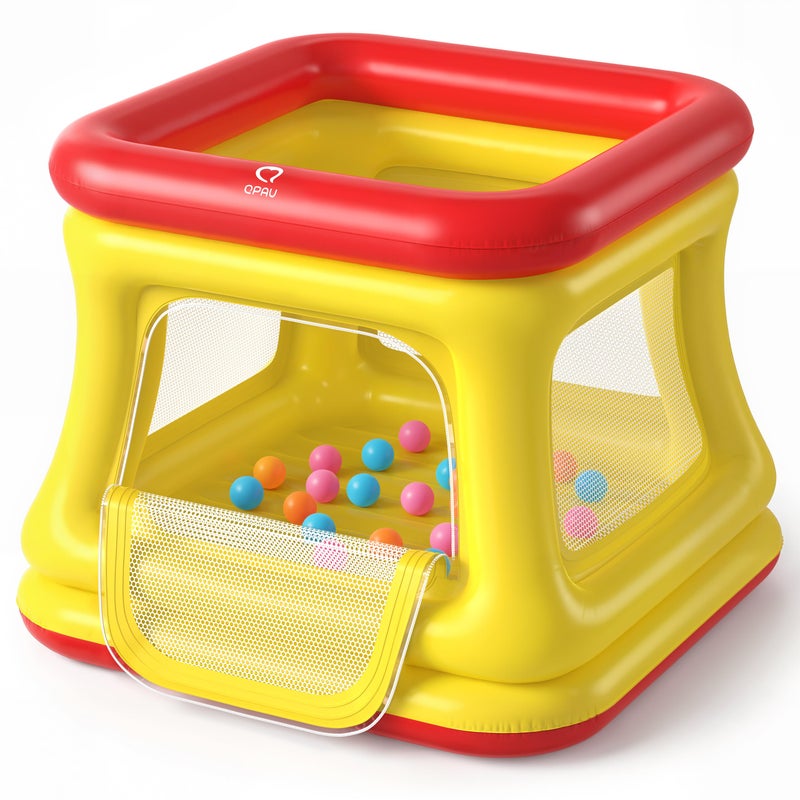 QPAU 3in1 Inflatable Bounce House for Toddlers 13 Ball Pit Trampoline Inflatable Bouncy House with Pump Safety Net Indoor Outdoor Bubble Bouncer Baby Play Yard - Image 2