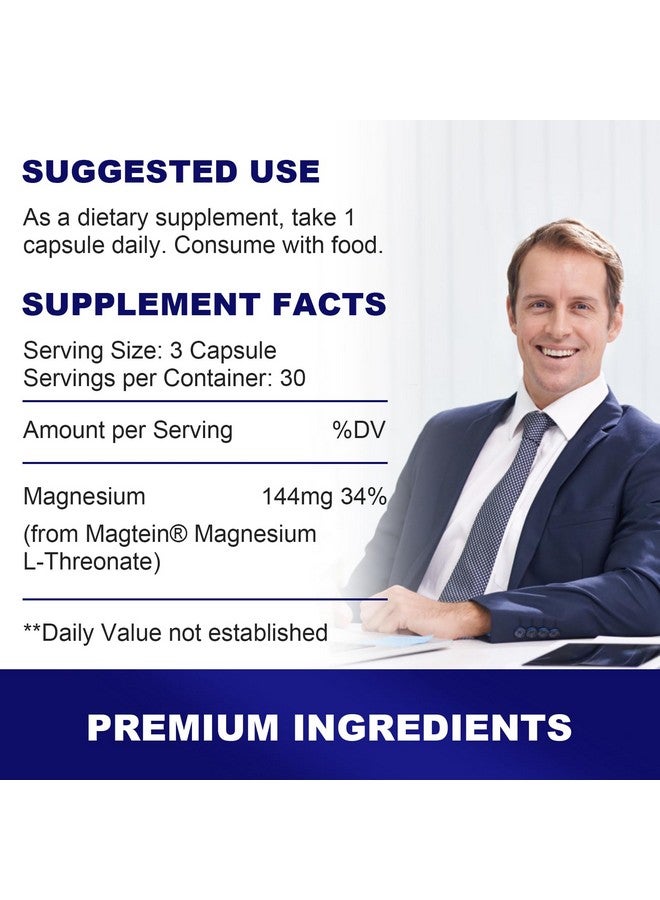 LIFE CAPX Magnesium L-Threonate Capsules, Original Patented Magtein™ Form of Magnesium (Mg), Improve Memory, Cognition and Sleep Quality (90 Capsules) - Image 4