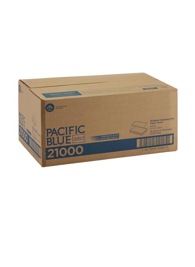 Georgia-Pacific Pacific Blue Select Multifold Premium 2-Ply Paper Towels by GP PRO (Georgia-Pacific),White, 21000,125 Paper Towels Per Pack,16 Packs Per Case  - Image 3