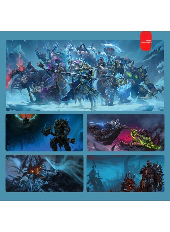Generic - World Of Warcraft Mouse Pad Oversized E-Sports Internet Cafe Game Boys Computer Table Pad Wow Lich King Keyboard Pad-Color:800*300*3mm-Pattern:World Of Warcraft 19 - Image 1