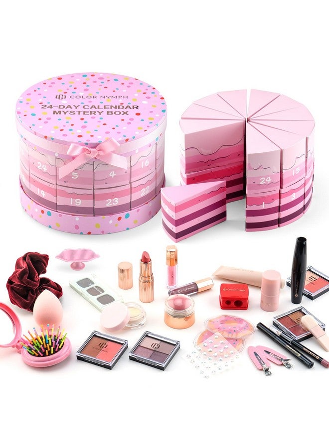 Color Nymph Makeup Advent Calendar 2024, 24 Days Advent Calendar Christmas New Year Birthday Makeup Gift Sets for Beauty Cosmetic Starter Kit For Teens Girlfriend Daughters Surprise Holiday Gift Pink - Image 1