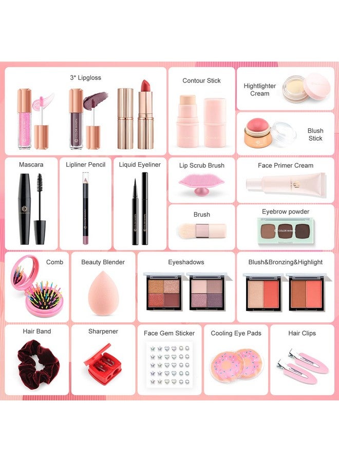 Color Nymph Makeup Advent Calendar 2024, 24 Days Advent Calendar Christmas New Year Birthday Makeup Gift Sets for Beauty Cosmetic Starter Kit For Teens Girlfriend Daughters Surprise Holiday Gift Pink - Image 3