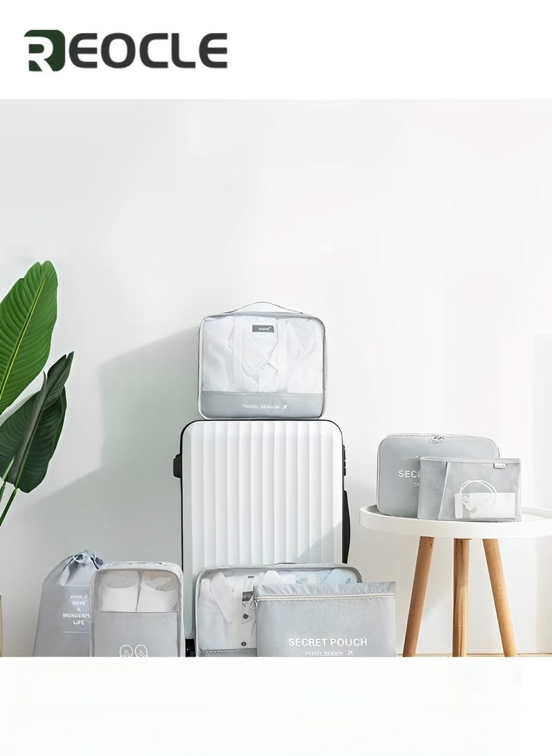 REOCLE 7 Set Packing Cubes for Travel Lightweight Luggage Organizer Packing Organizers Travel Foldable Luggage Organizers Storage Bag - Image 2