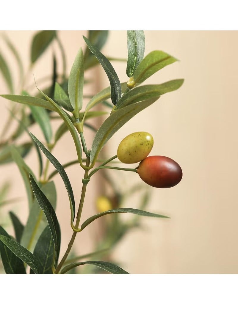 XiuWoo Artificial Olive Tree Tall Fake Potted Olive Silk Tree, Large Faux Olive Branches and Fruits Artificial Tree for Modern Home Office Living Room Floor Decor Indoor, No basin! Just a picture effect! - Image 4