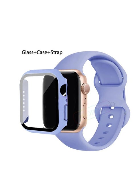 Band with Case For Apple Watch Ultra 49mm,Adjustable Silicone Sport Loop Ocean Strap Men Women Strap With Protective Cover Screen Shockproof for iWatch Ultra 2 49mm