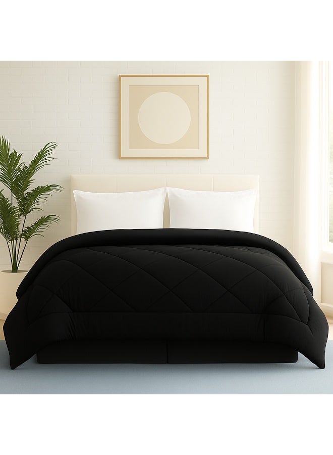 طيبة سنوز لحاف شتوي سادة، 160*235 سم، بلاك - Image 4