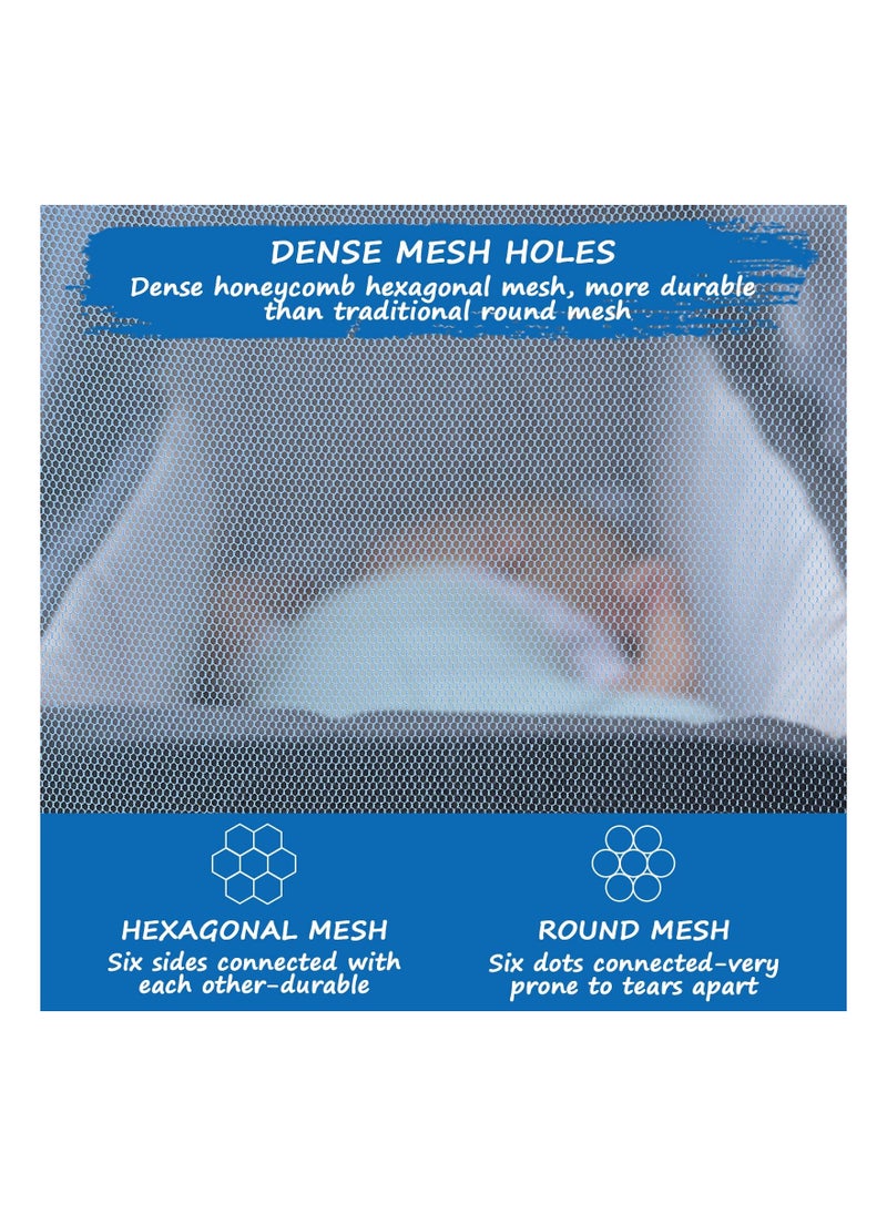 Generic - 4PCS Mosquito Net for Stroller, Stroller Mesh Cover Bassinet Insect Protection Bug Net Playard Bug Barrier Stroller Mesh Cover Universal Stroller Net Travel Stroller Accessory for Cradles(Blue) - Image 1